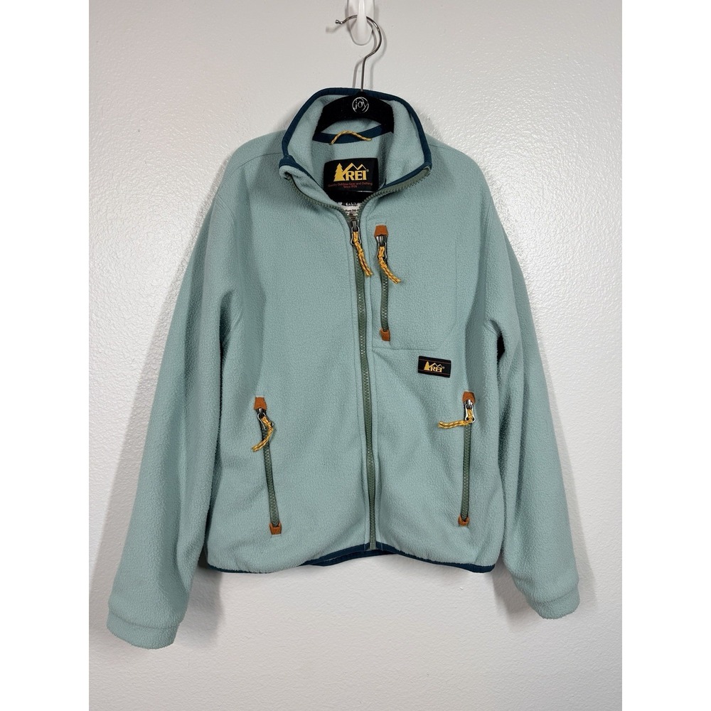 REI Trailsmith Fleece Jacket Youth Kids Medium Polartec Teal Pockets Hiking